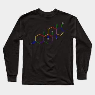 Testosterone Rainbow Molecule Chemistry Long Sleeve T-Shirt